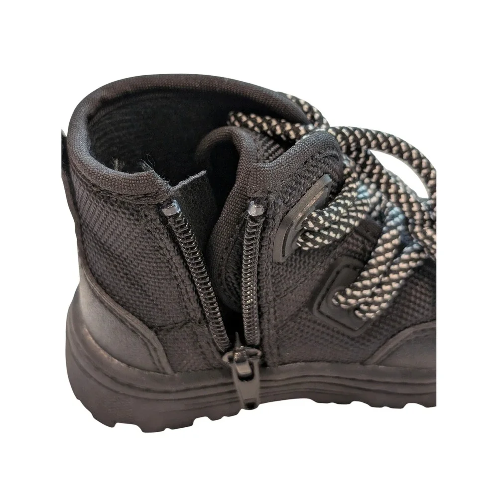 Carters Kids Toddler Black High Top Boots Side Zip Lug Sole Shoes Size 5